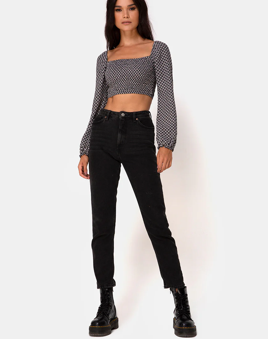 Elina Top in Check It Out Black - Image 3