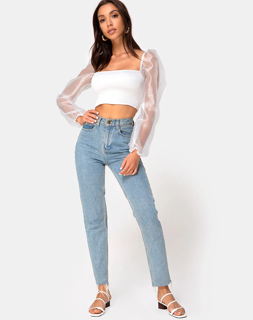 Elina Top in Organza Cream - Image 3