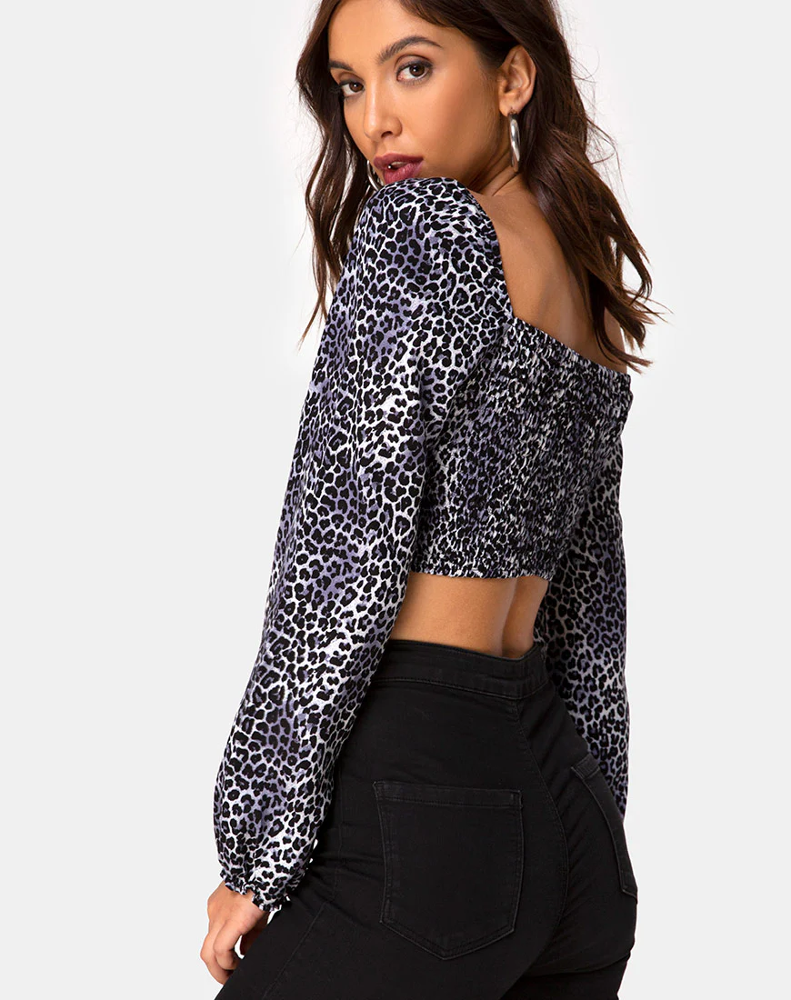 Elina Top in Rar Leopard Grey - Image 2