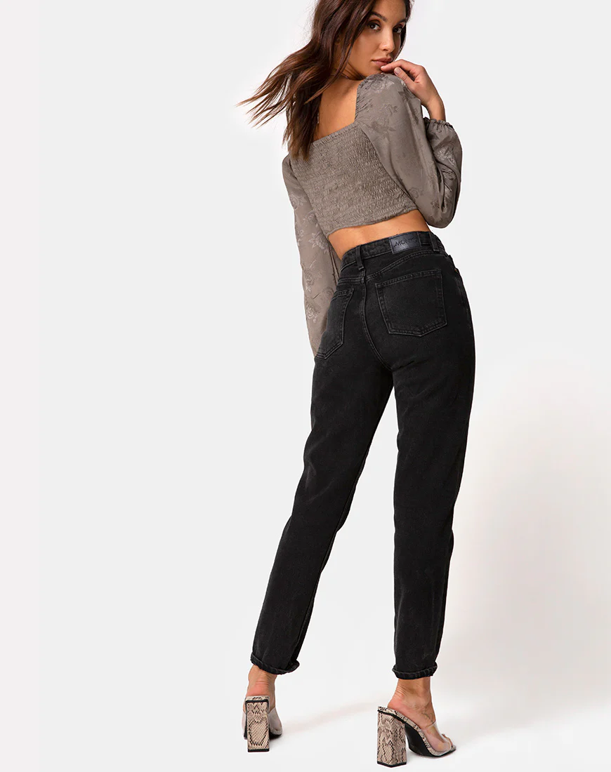 Elina Top in Satin Rose Silver Grey - Image 4