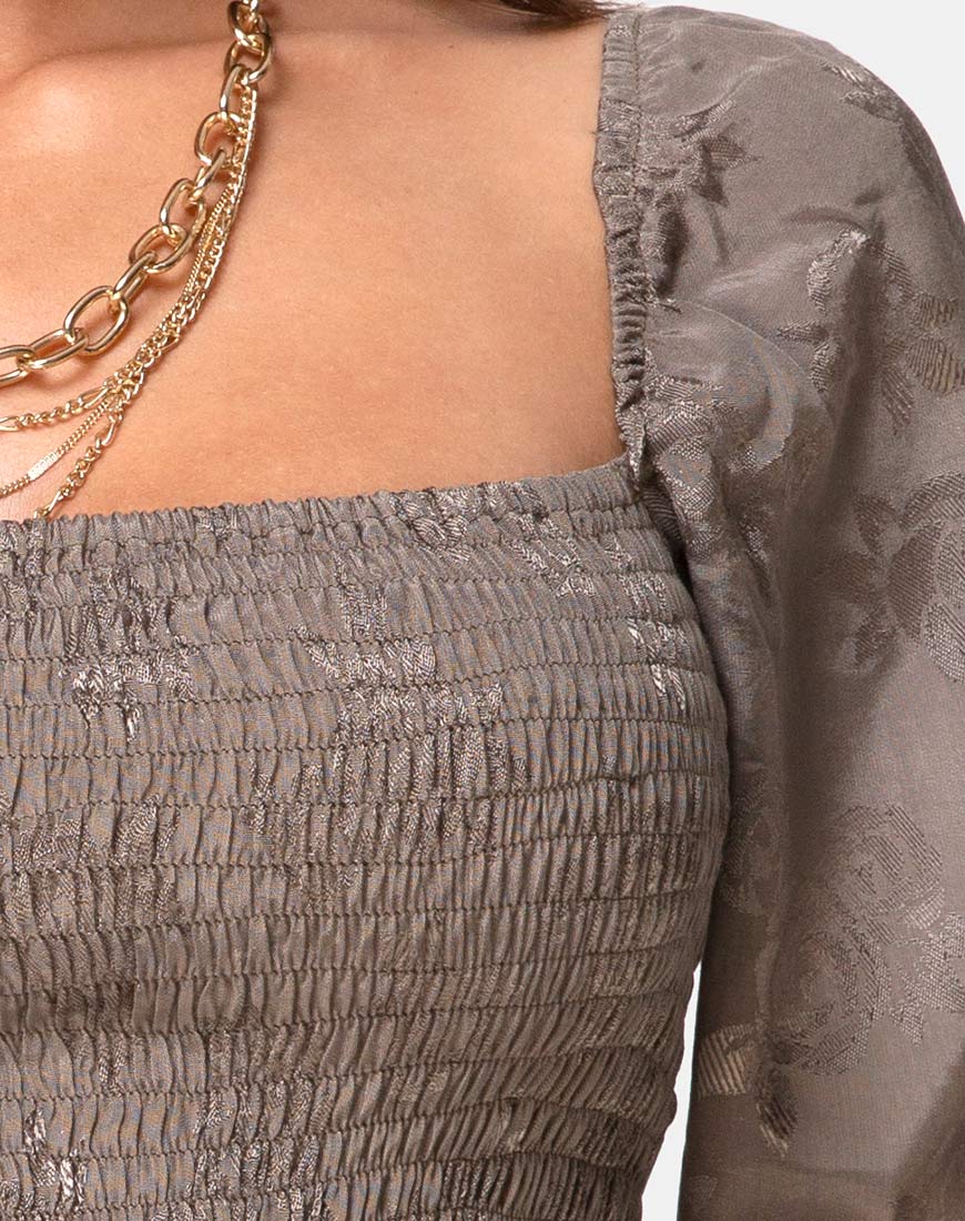 Elina Top in Satin Rose Silver Grey - Image 5