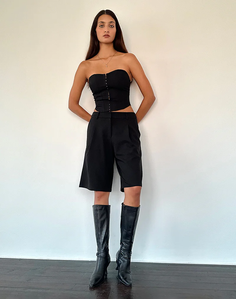Elita Hook and Eye Corset Top in Black - Image 4