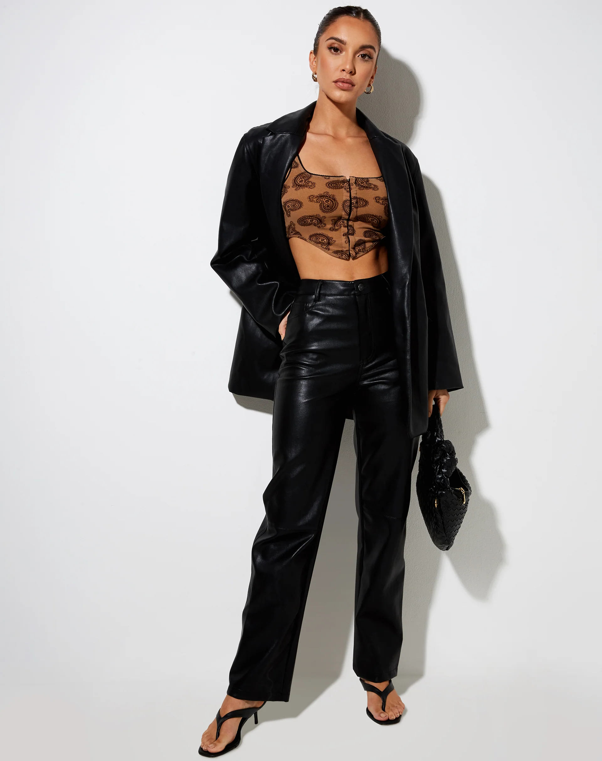 Elix Crop Top in Persian Night Flock Brown - Image 3