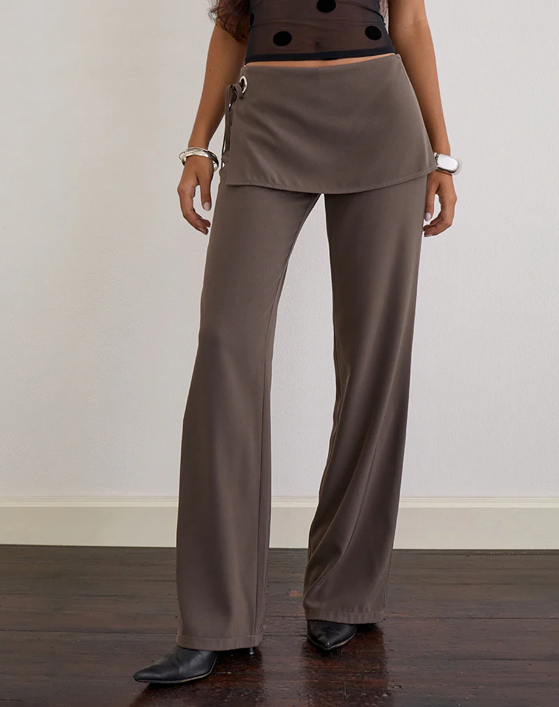Elka Wrap Trouser in Tailoring Truffle - Image 2