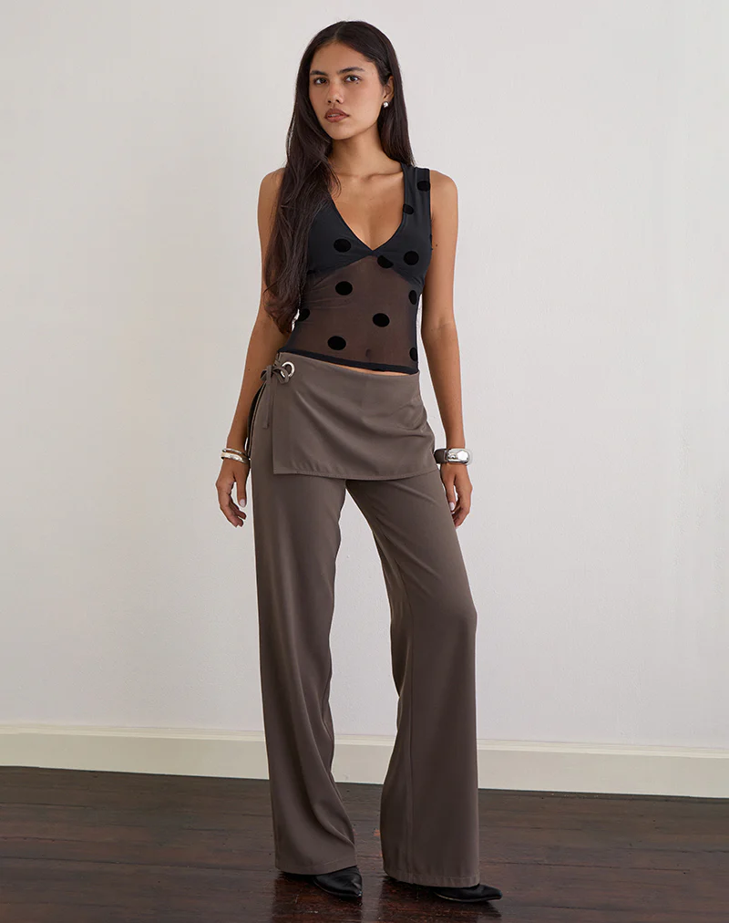 Elka Wrap Trouser in Tailoring Truffle - Image 4