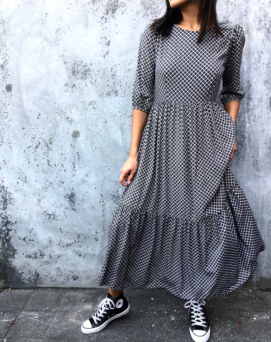 Ellery Maxi Dress in Check it Out Black - Image 2