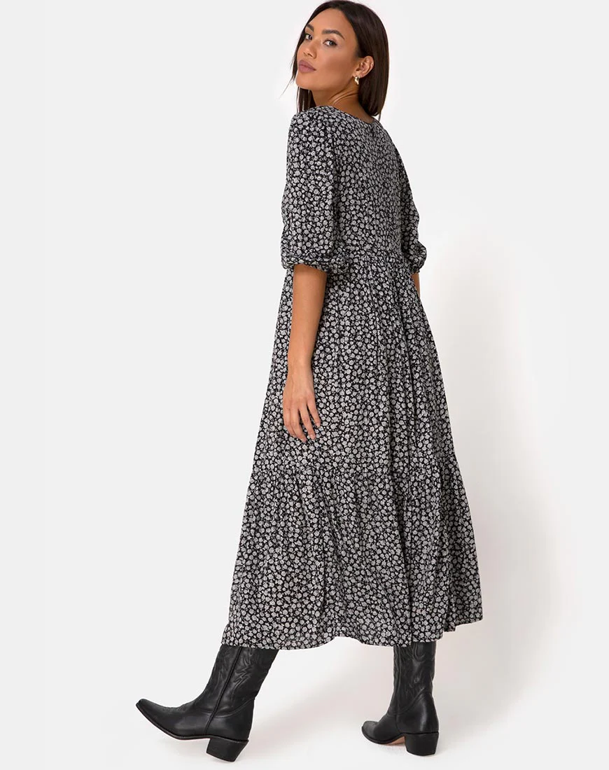 Ellery Dress in Ditsy Rose Black - Image 2