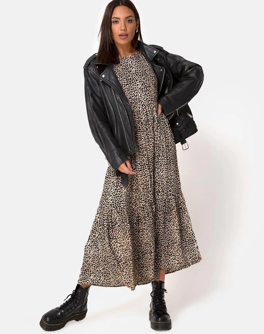 Ellery Dress in Rar Leopard Brown - Image 5
