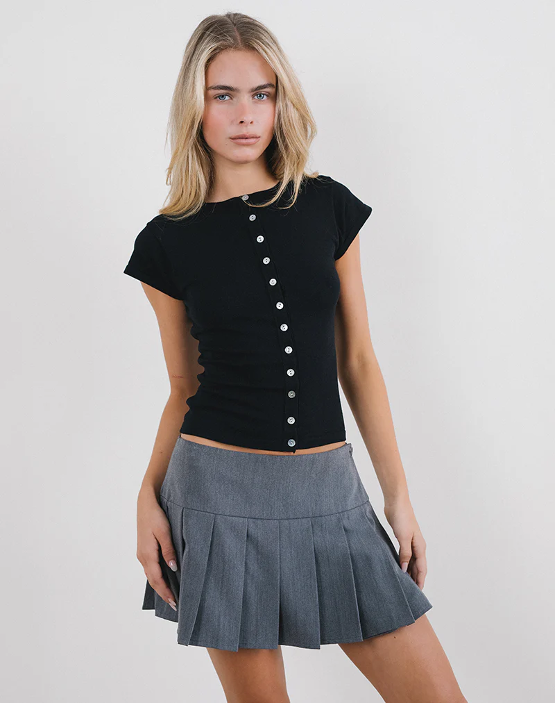 Elmira Top in Flat Knit Black - Image 3