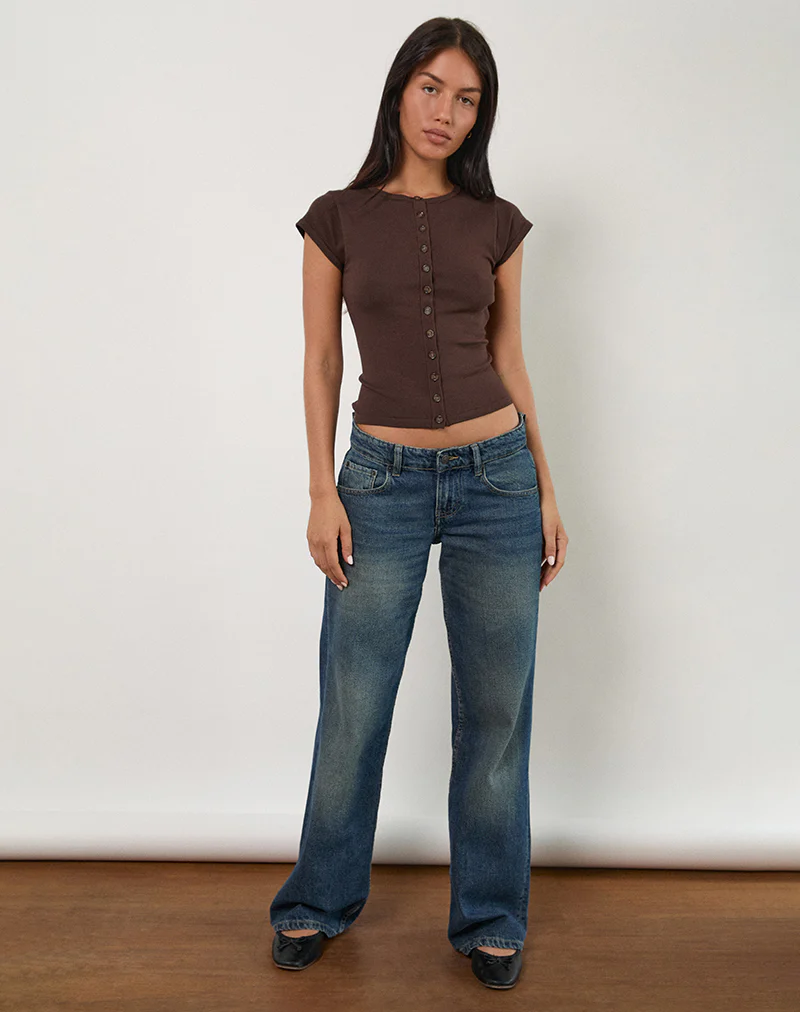 Elmira Top in Knit Bitter Chocolate - Image 2