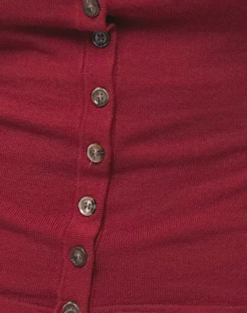Elmira Top in Knit Burgundy - Image 6