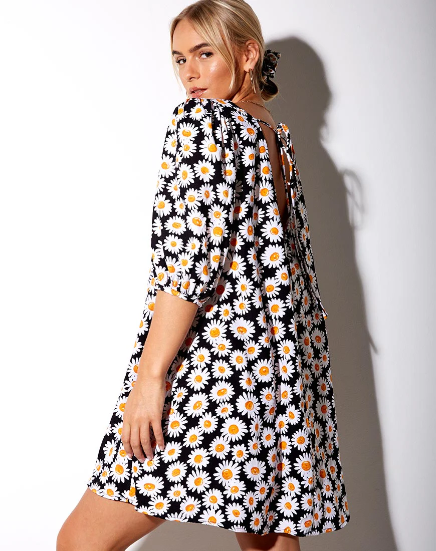 Elna Babydoll Dress in Daisy Love Black - Image 2