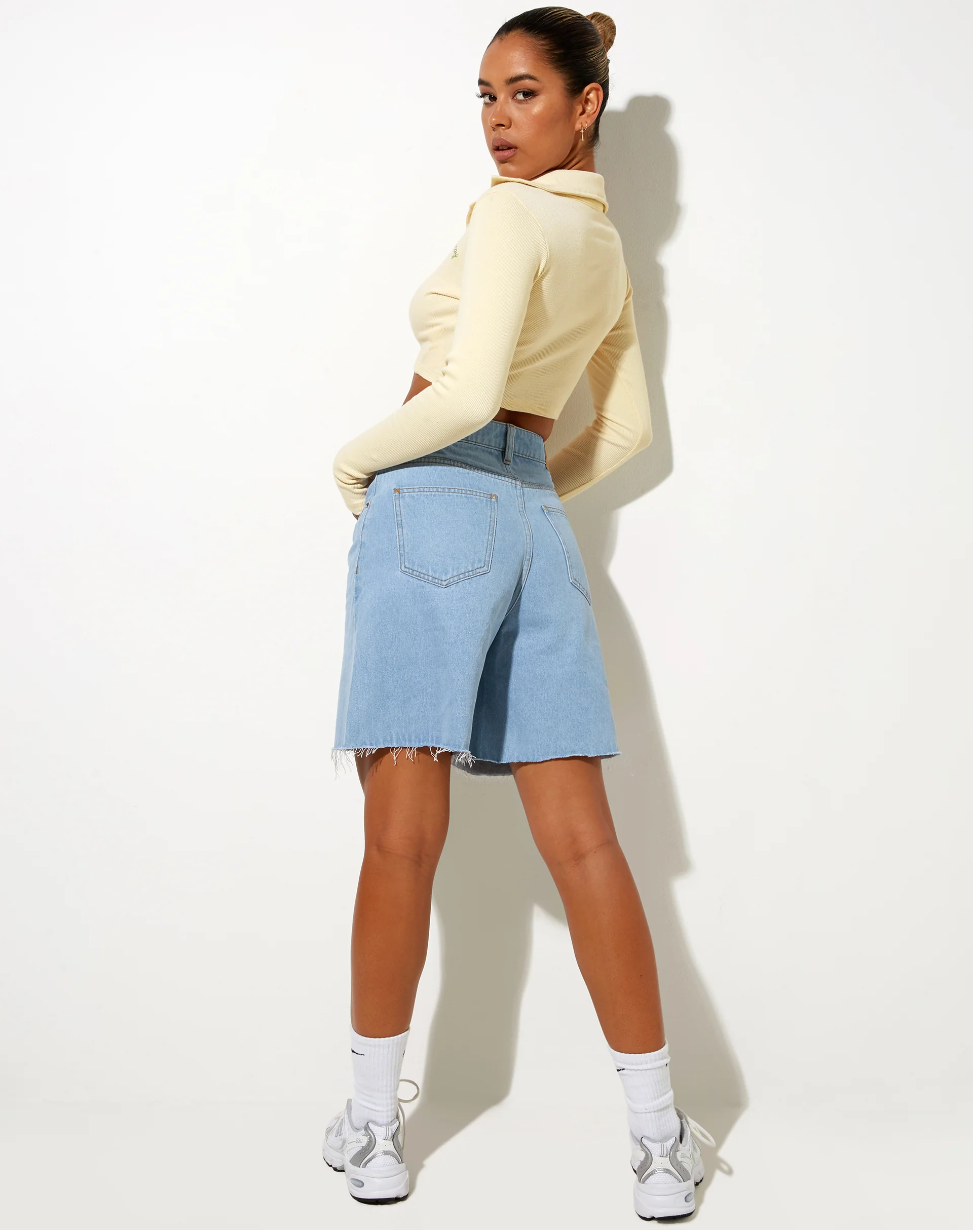 Elody Crop Top in Buttercream Vacay Embro - Image 5