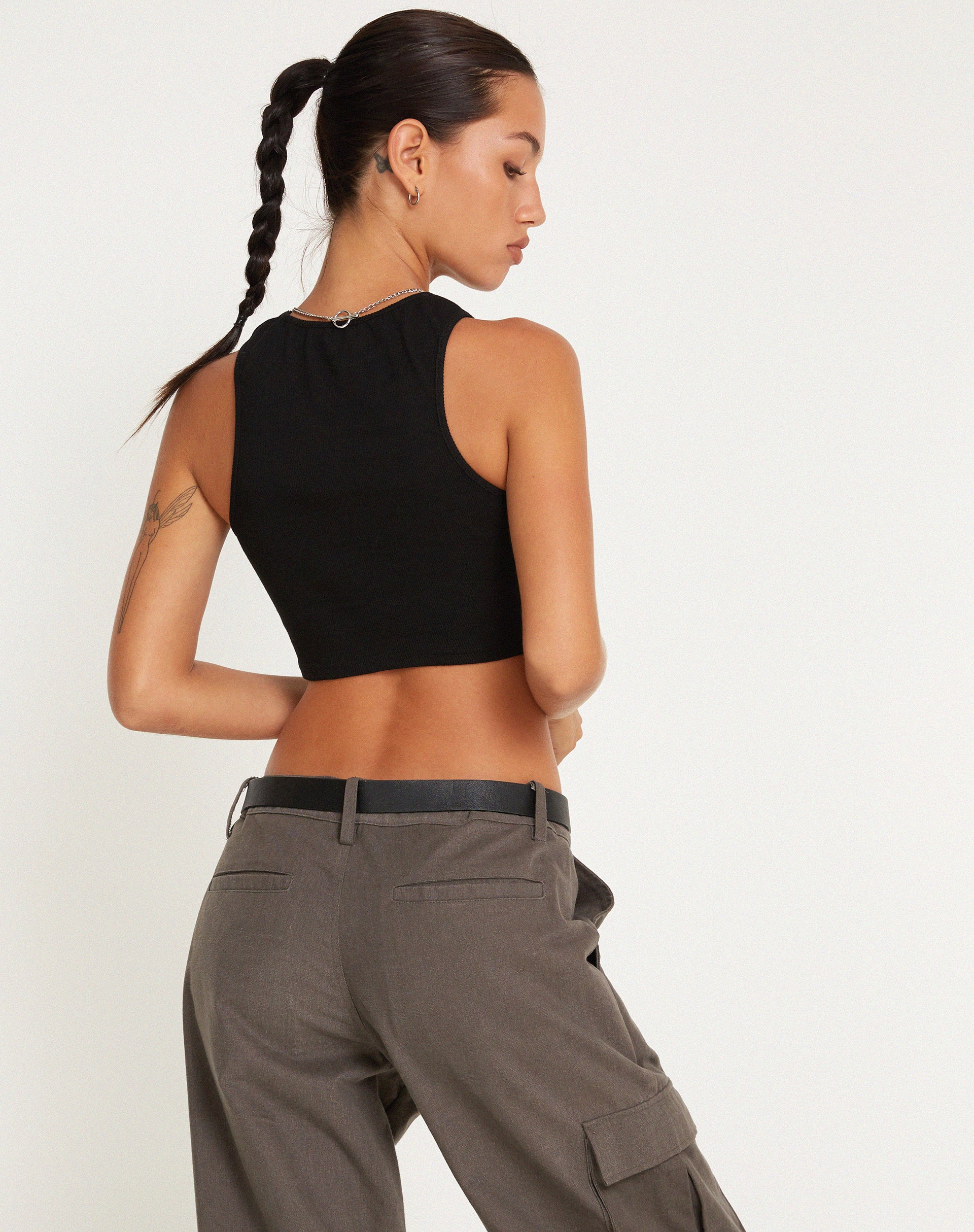 Eloise Vest Top in Black - Image 3