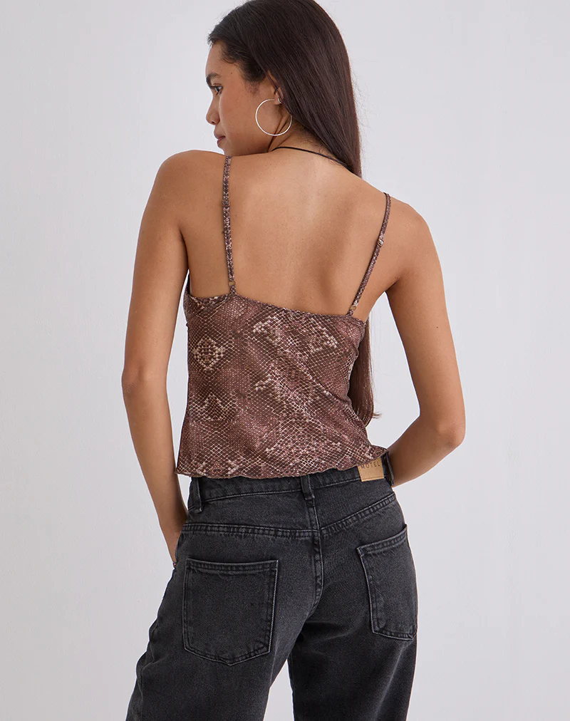 Elowyn Cami Top in Oversized Snake Skin - Image 5