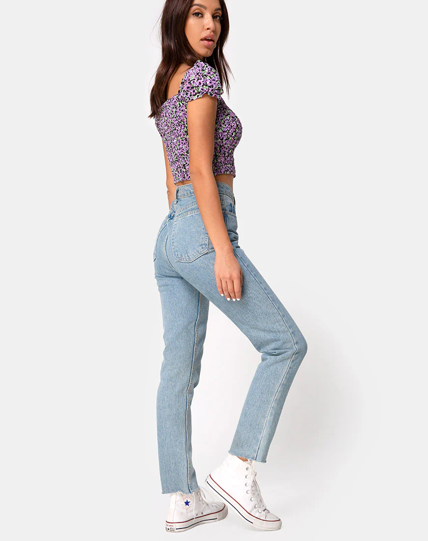 Elso Crop Top in Lilac Blossom - Image 4