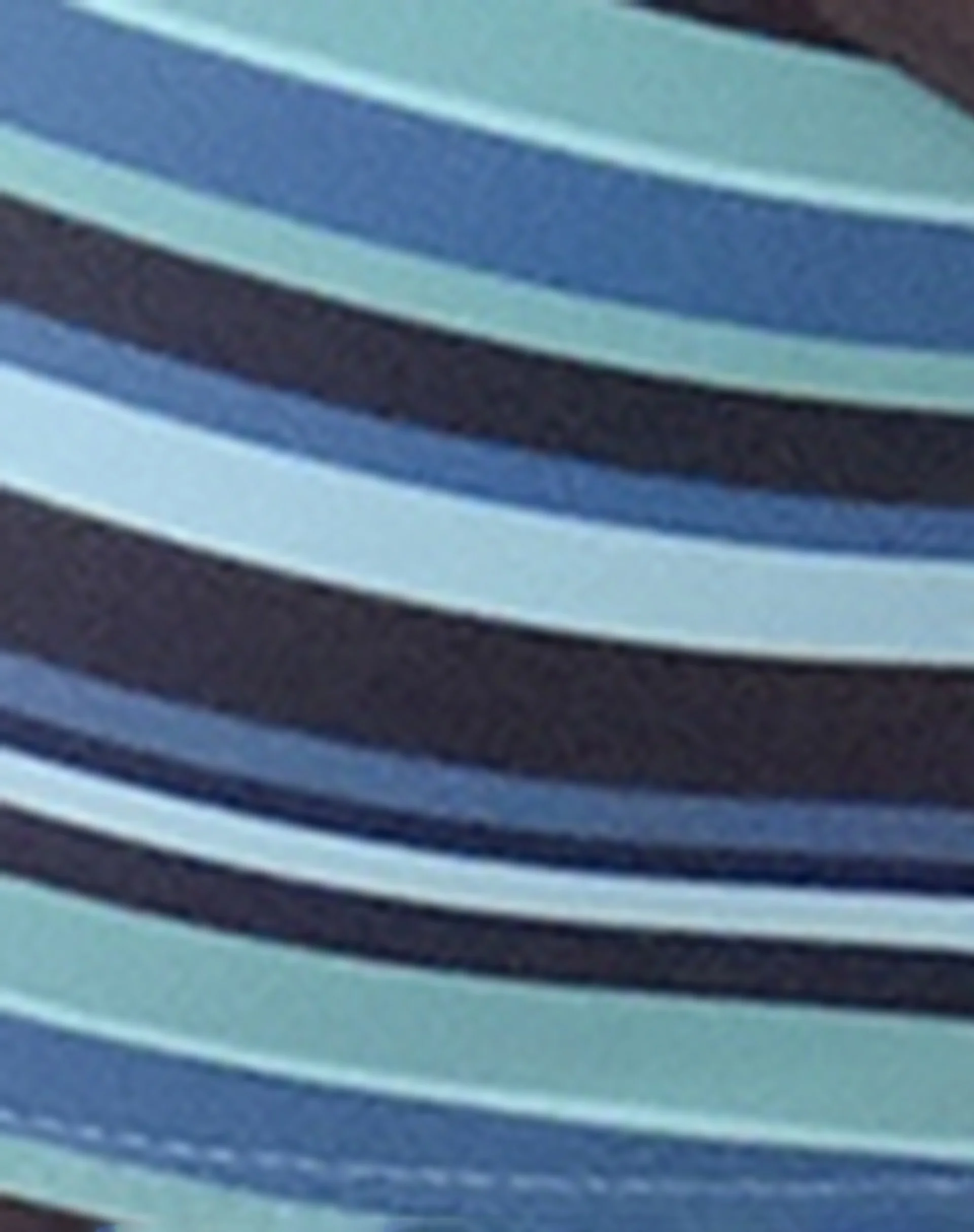 Elvina Bikini Top in Stripe Blue with Brown Binding - Image 7