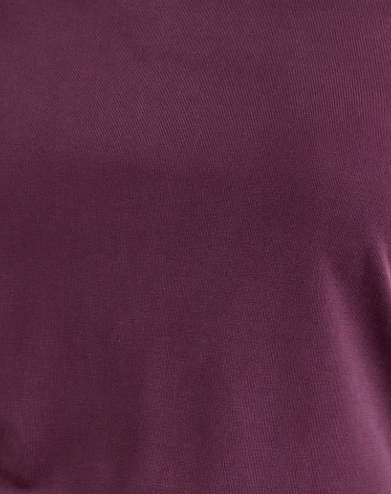 Elysian Asymmetric Top in Cupro Plum - Image 6