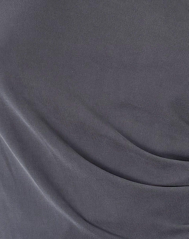 Elysian Asymetric Top in Dark Grey Cupro - Image 6
