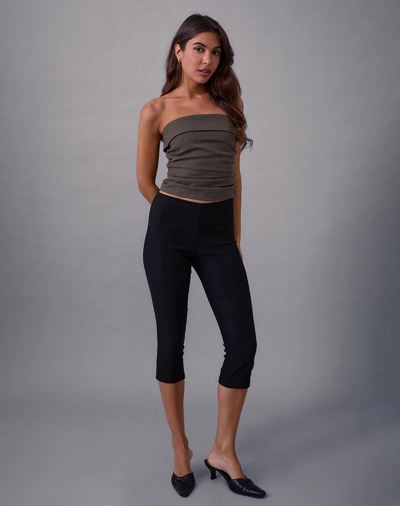 Elzi Corset Top in Tailoring Dark Olive - Image 2