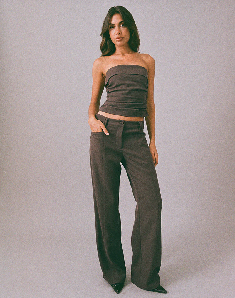 Elzi Corset Top in Tailoring Dark Olive - Image 5