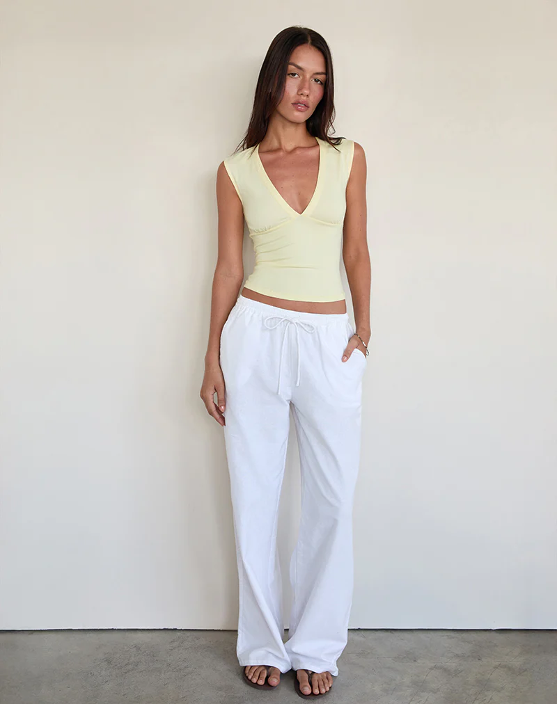 Emberly Plunge Top in Lemon - Image 3
