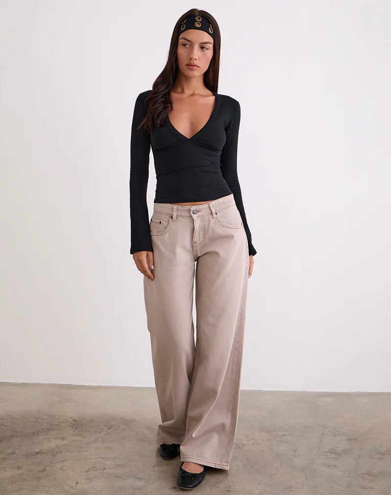 Emesy Long Sleeve Top in Black - Image 4
