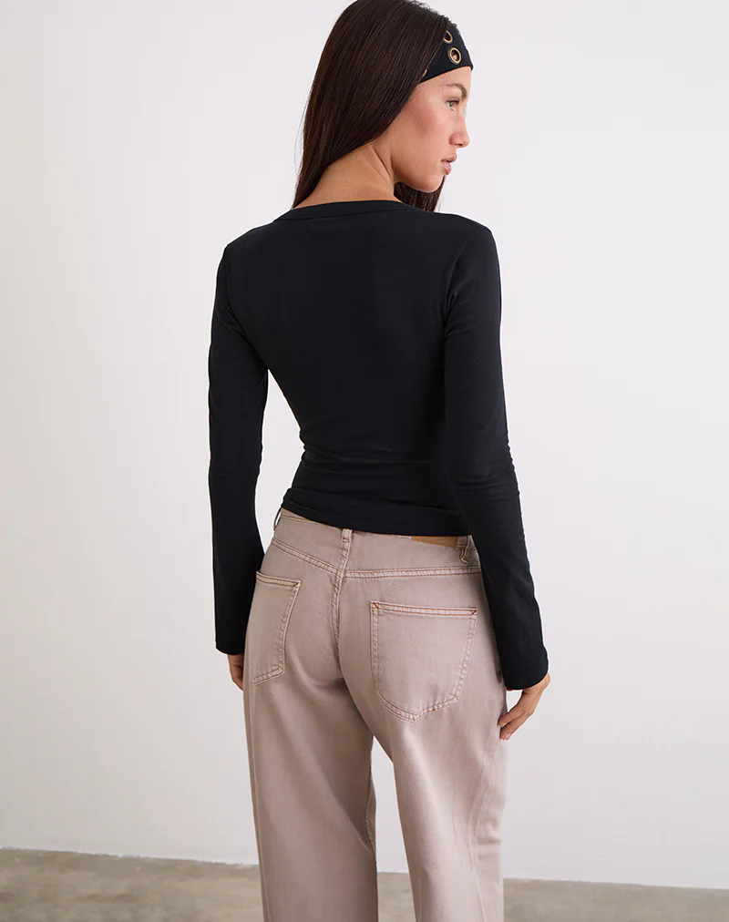 Emesy Long Sleeve Top in Black - Image 5
