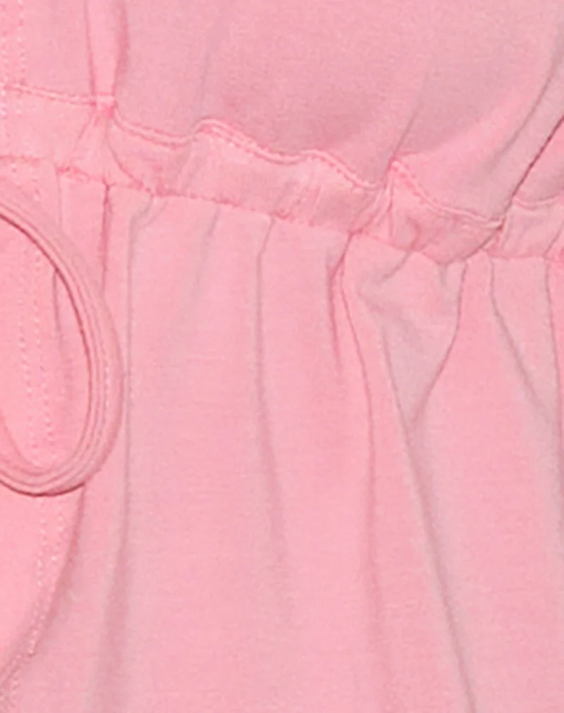 Ender Tie Bandeau Top in Rayon Ballet Pink - Image 5