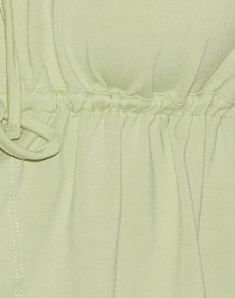 Ender Tie Bandeau Top in Rayon Pistachio - Image 6