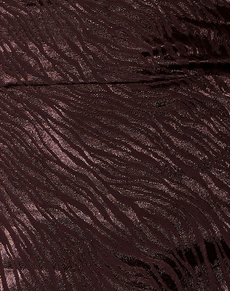 Enif Slip Dress in Satin Zebra Bitter Chocolate - Image 5