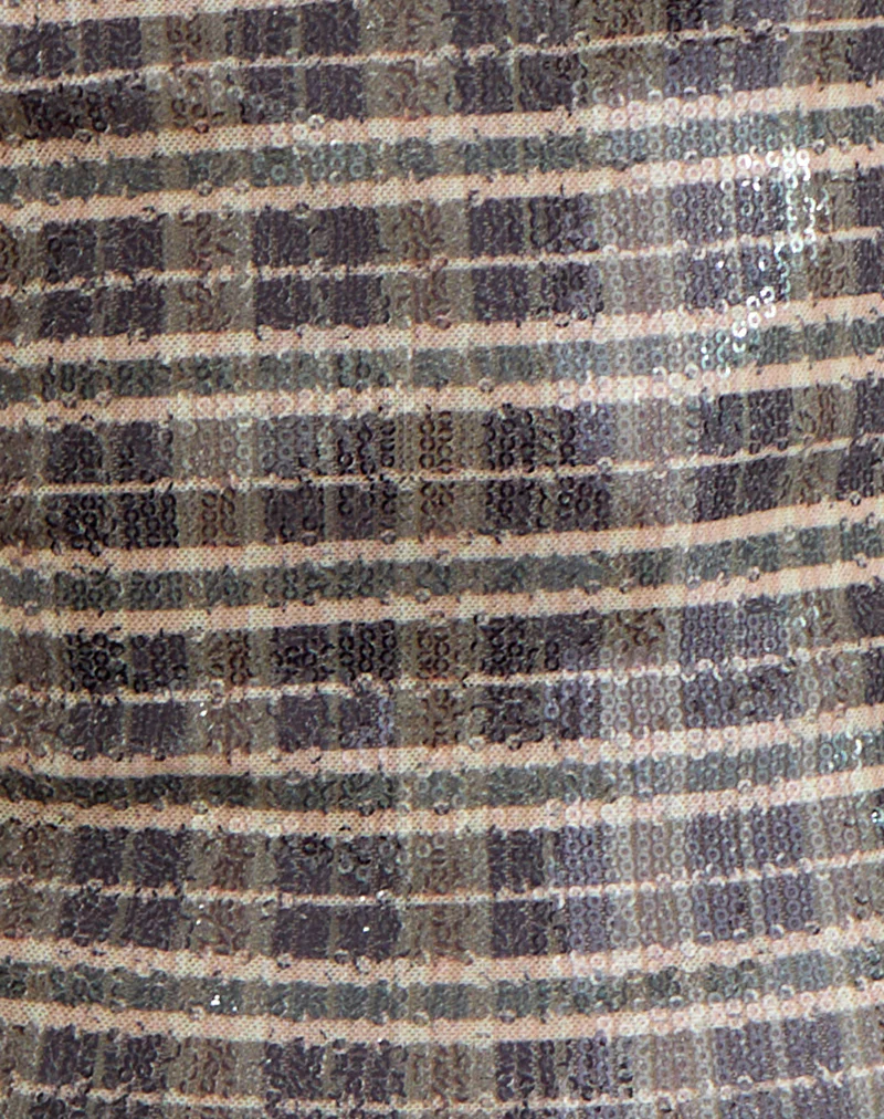 Erica Top in Sequin Vintage Check Brown - Image 6
