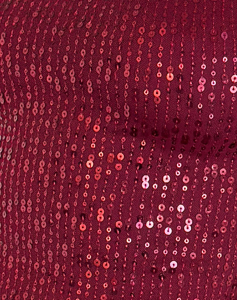 Erika Low Back Top in Gauzy Sequin Red - Image 6