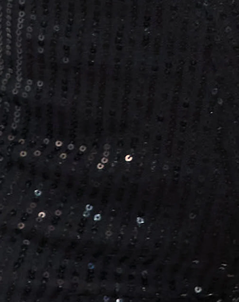 Erna Micro Short in Drape Mini Sequin Black - Image 6