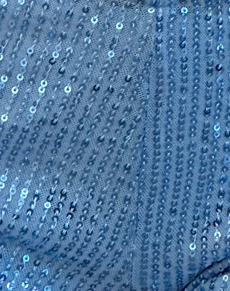 Erna Micro Short in Light Blue Mini Sequin - Image 5