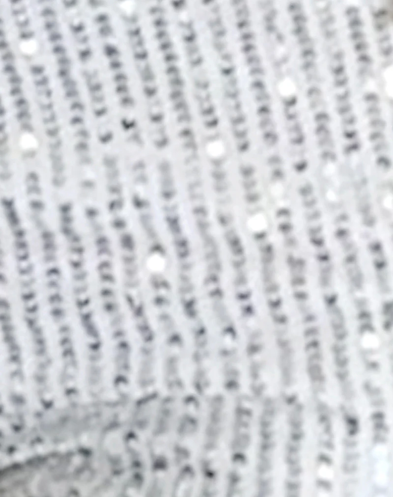Erna Micro Shorts in Silver Chrome Sequin - Image 5