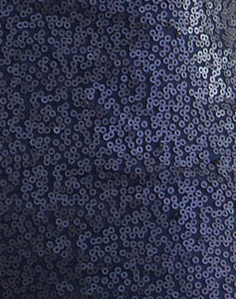 Erna Micro Short in Drape Sequin Navy - Image 7