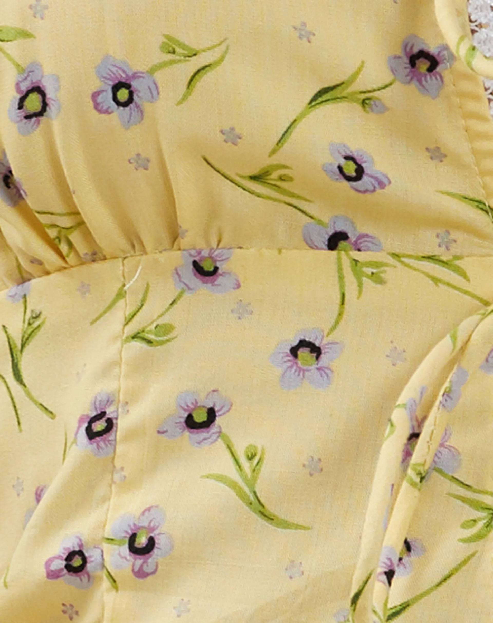 Esau Tie Front Top in Wild Flower Lemon Drop - Image 5