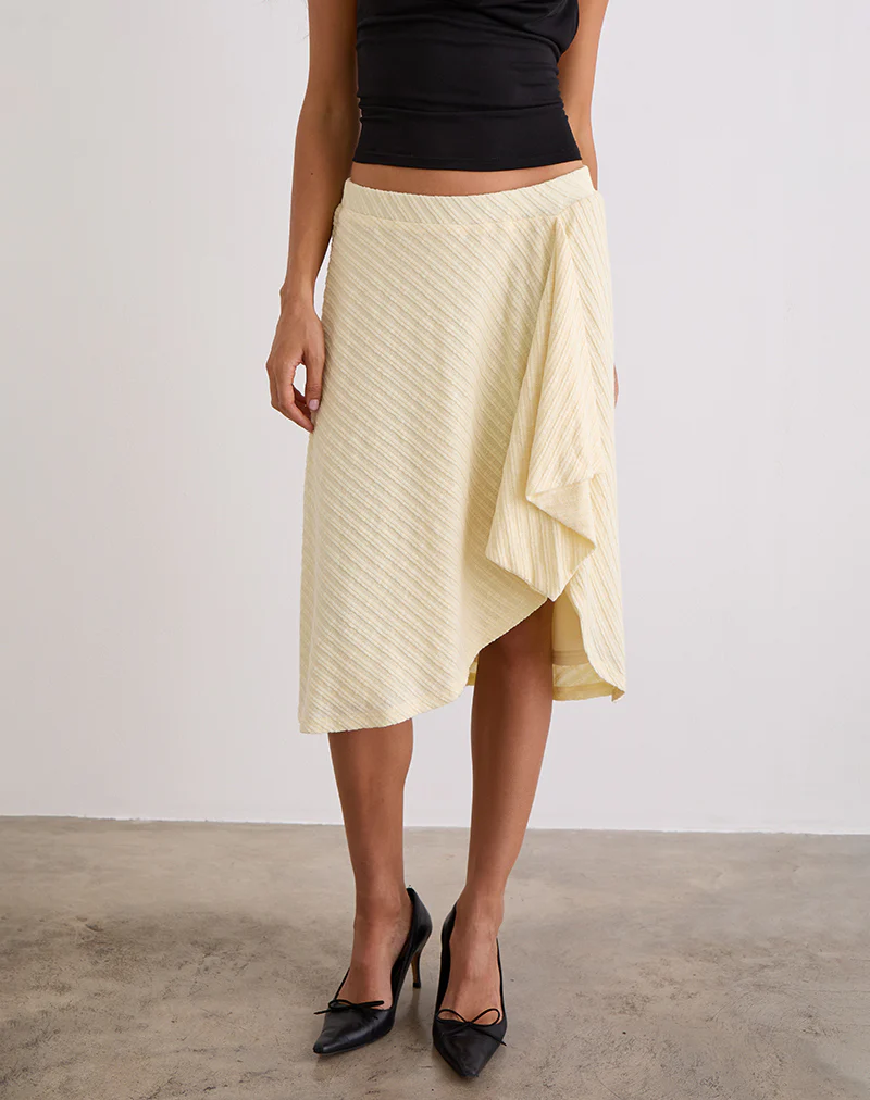 Esmeray Midi Skirt in Knit Buttercream - Image 2