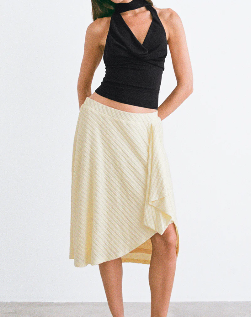 Esmeray Midi Skirt in Knit Buttercream - Image 4