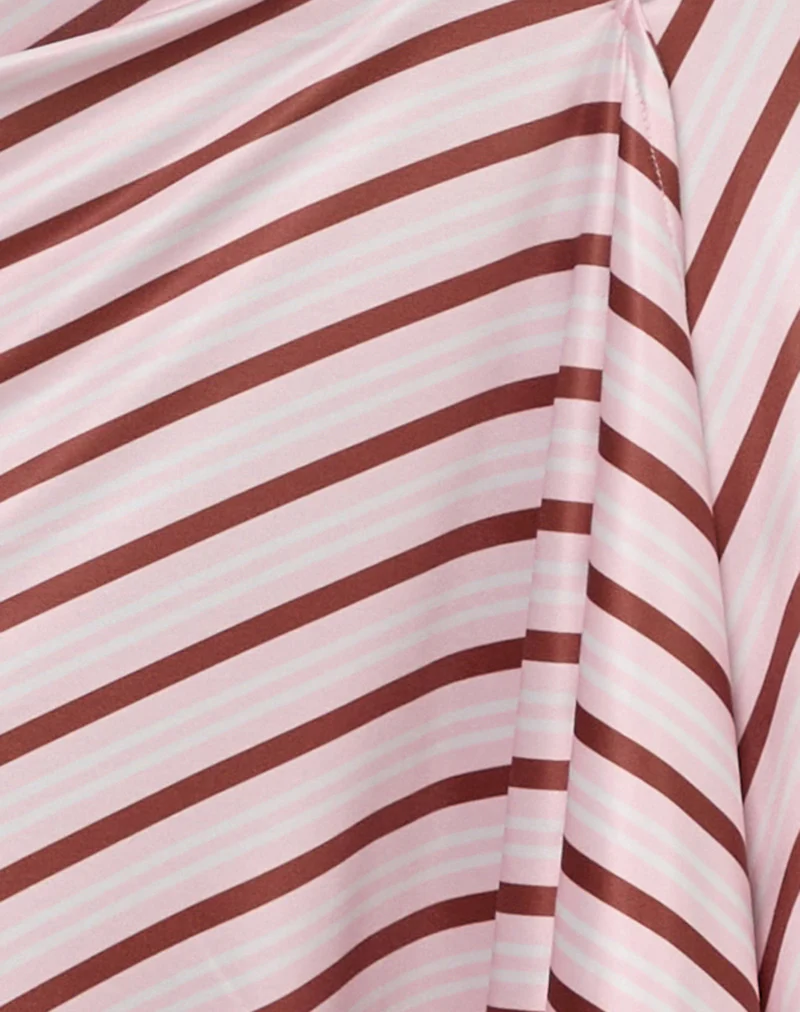 Esmeray Midi Skirt in Diagonal Stripe Pink - Image 6