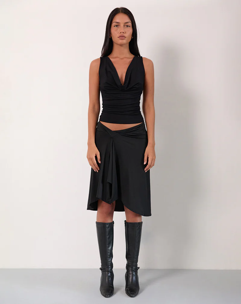 Esmeray Midi Skirt In Black - Image 2