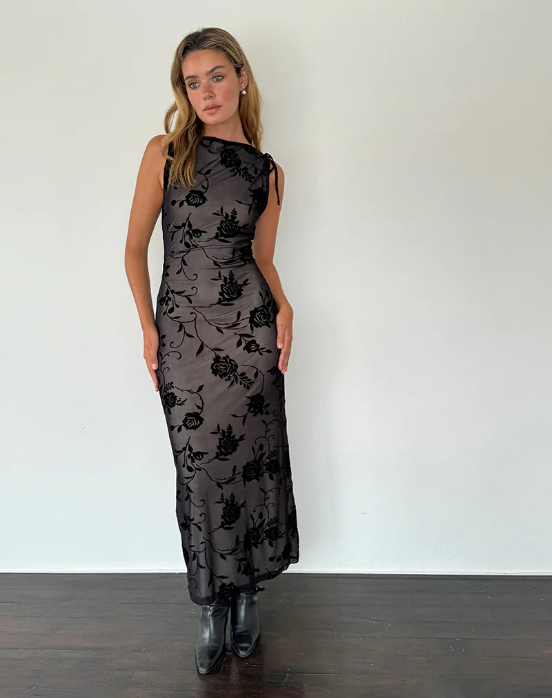 Estoria Midi Dress Black Rose Flock - Image 6