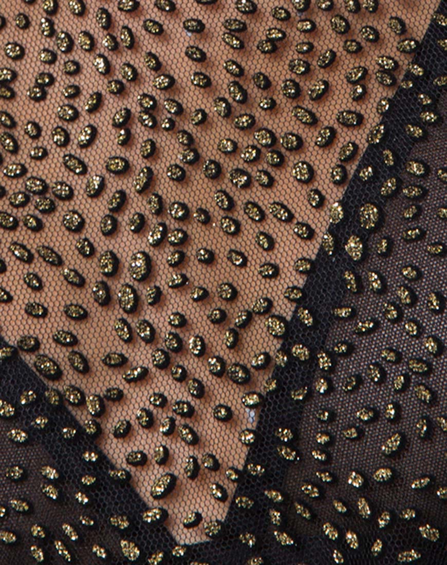 Ether Longsleeve Top in Glitter Net Animal Black - Image 5
