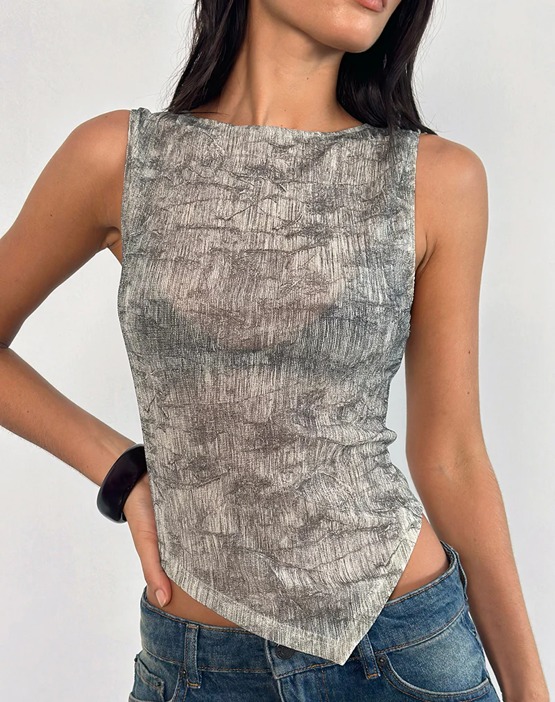 Etta Vest in Sheer Mesh Grey - Image 2