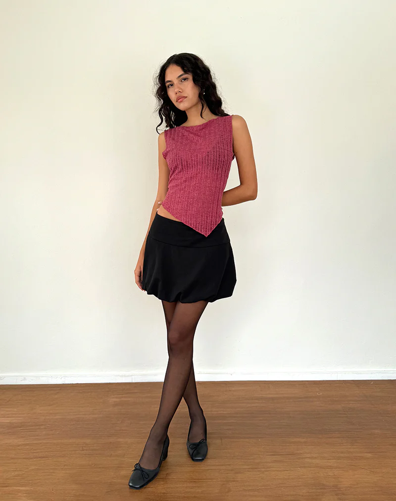 Etta Vest Top in Burgundy - Image 2