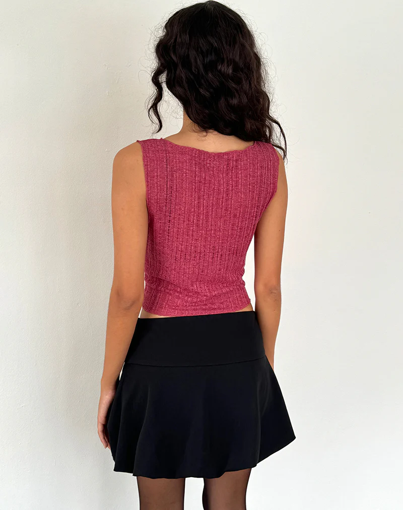 Etta Vest Top in Burgundy - Image 4