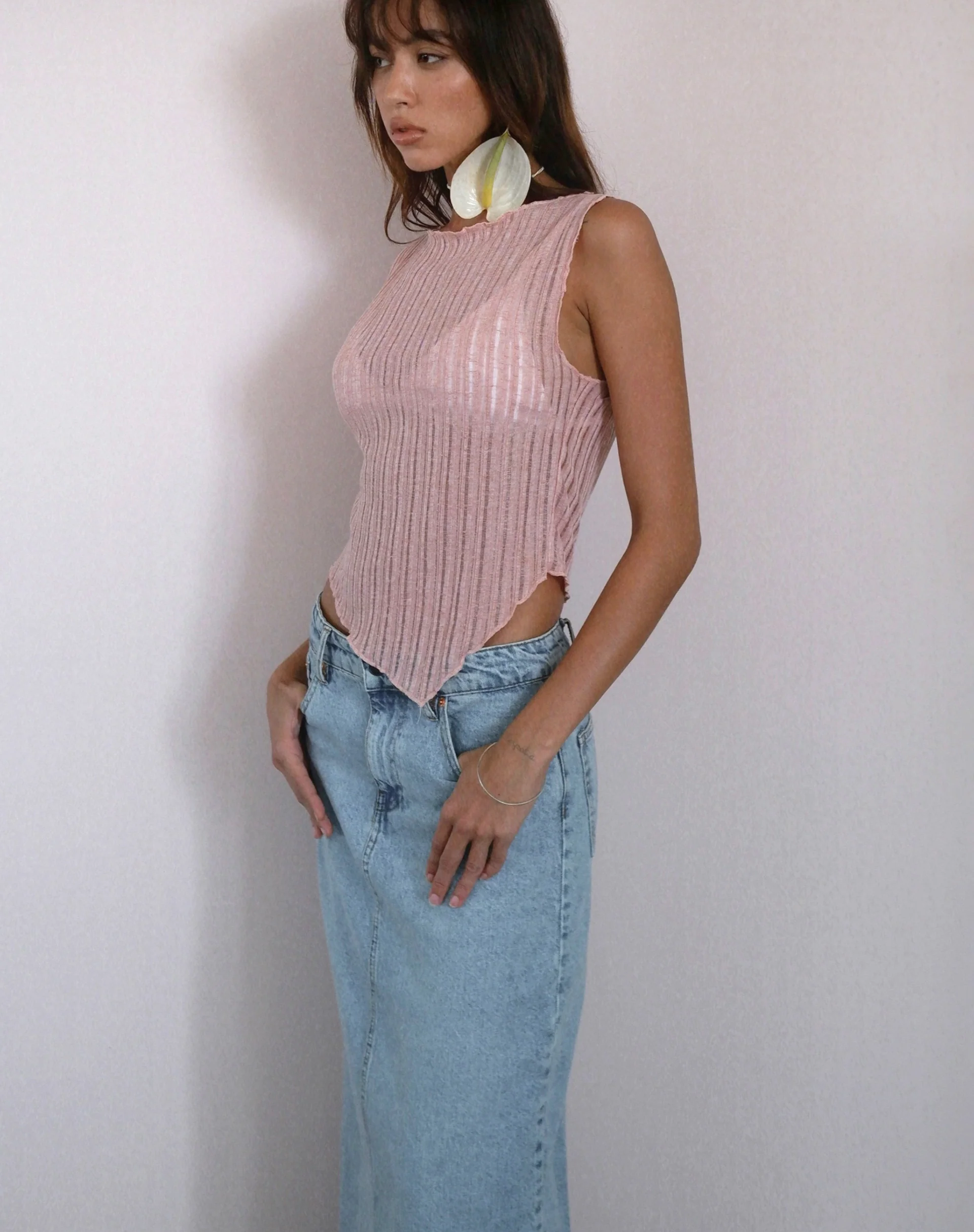 Etta Knitted Vest Top In Pink - Image 2