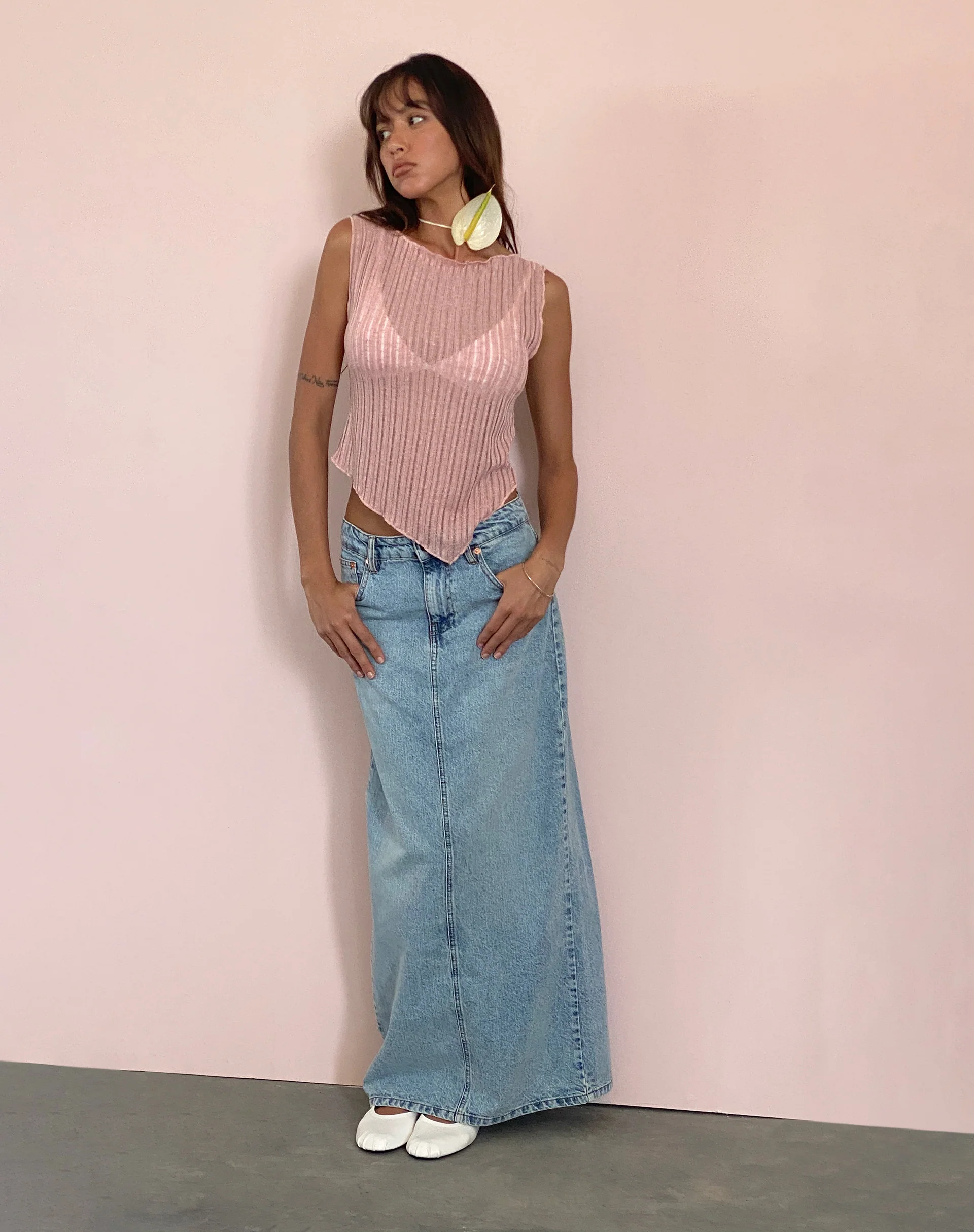 Etta Knitted Vest Top In Pink - Image 4