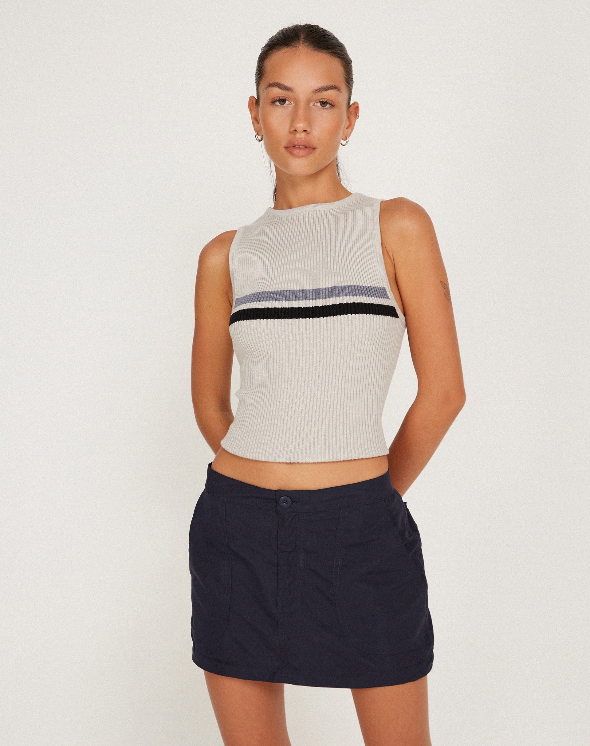 Eudora Detachable Skirt in Navy - Image 2